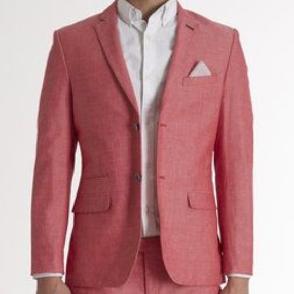 light red suit jacket